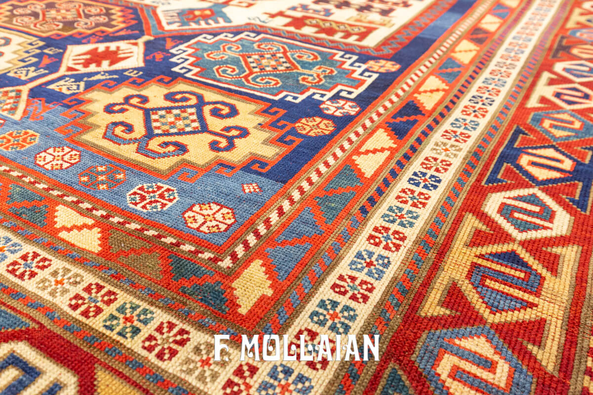 Hand-knotted Caucasian Kazak Moghan Antique Rug n°:54882943